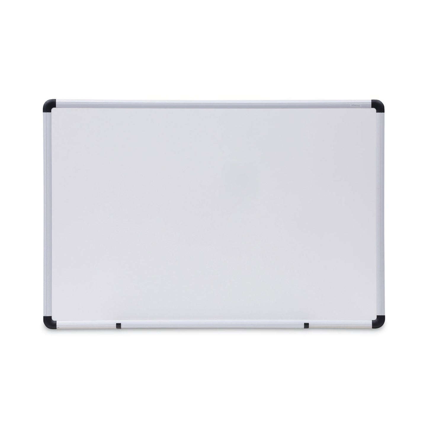 Universal Dry Erase Board, Melamine, 36 x 24, White, Black/Gray Aluminum/Plastic Frame