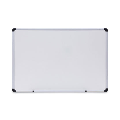 Universal Dry Erase Board, Melamine, 36 x 24, White, Black/Gray Aluminum/Plastic Frame