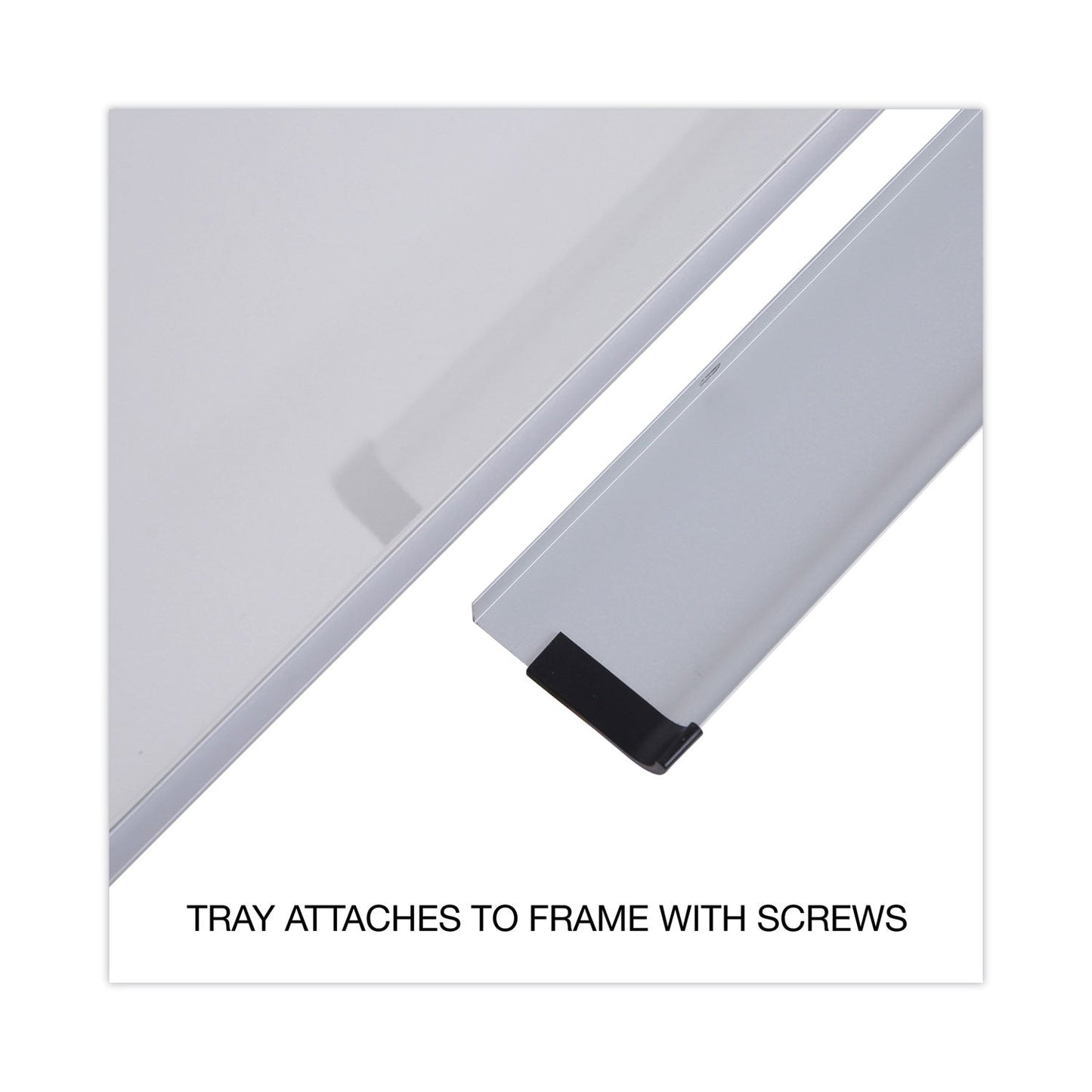Universal Dry Erase Board, Melamine, 36 x 24, White, Black/Gray Aluminum/Plastic Frame