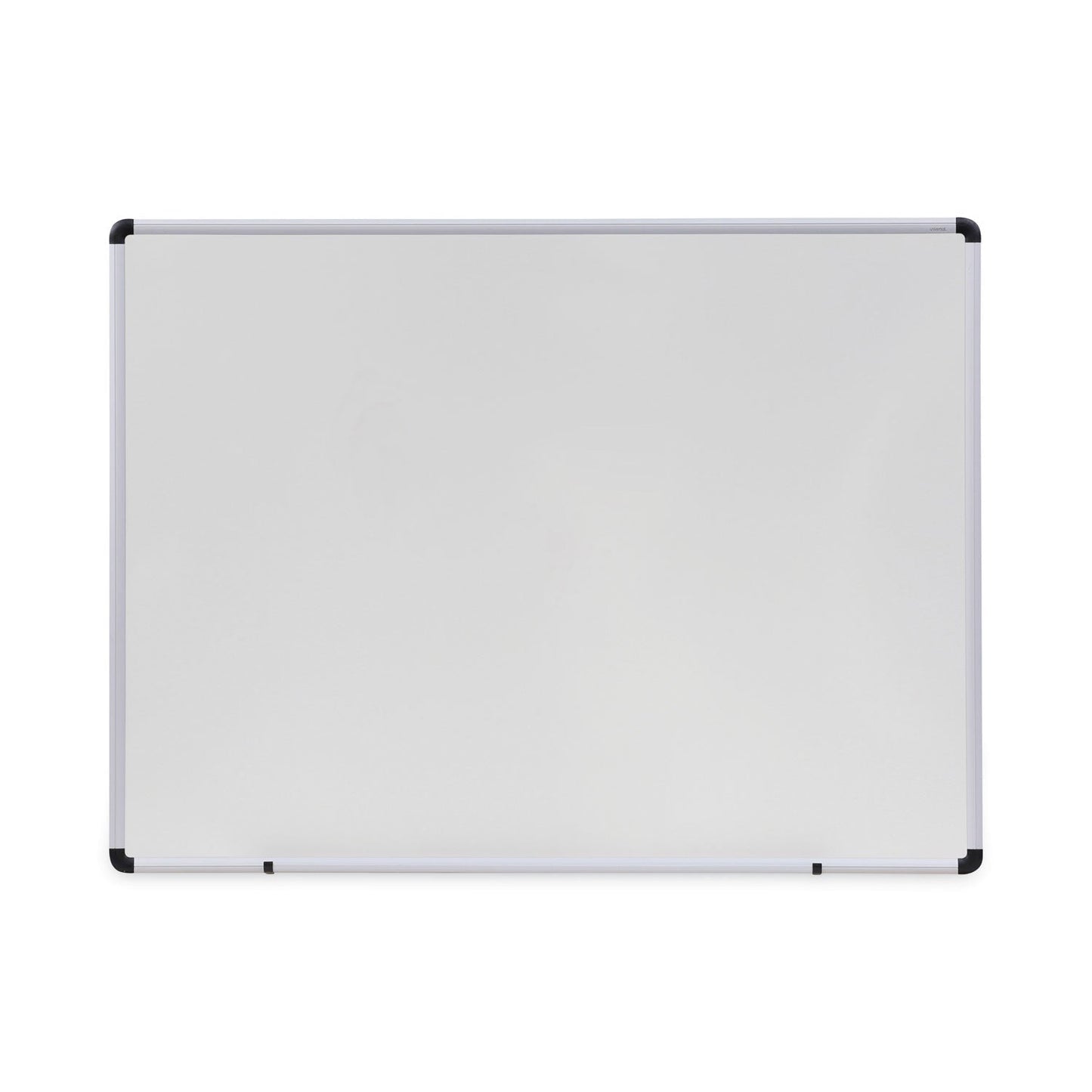 Universal Dry Erase Board, Melamine, 48 x 36, White, Black/Gray Aluminum/Plastic Frame