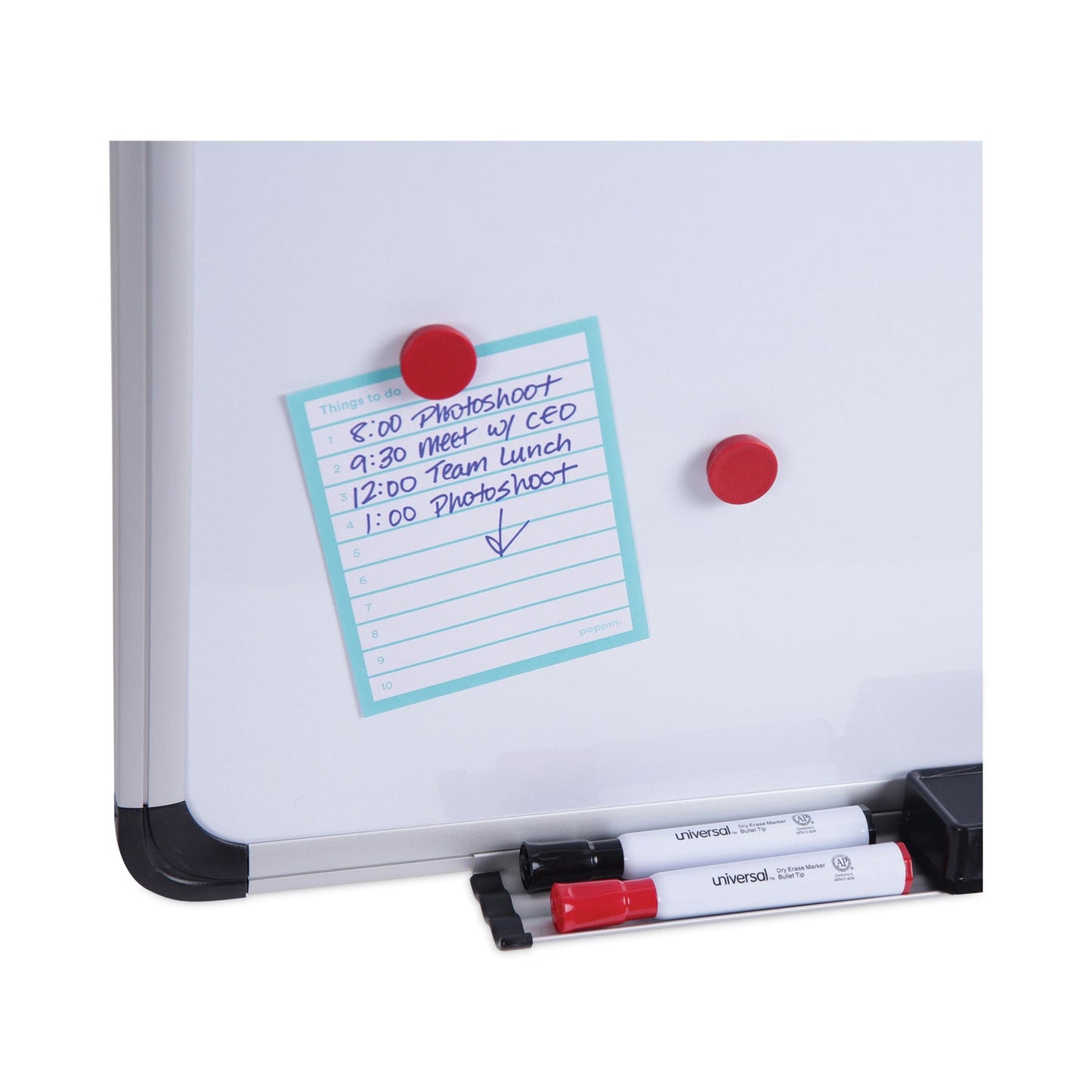 Universal Magnetic Steel Dry Erase Board, 48 x 36, White, Aluminum Frame