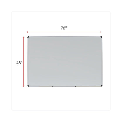 Universal Magnetic Steel Dry Erase Board, 72 x 48, White, Aluminum Frame