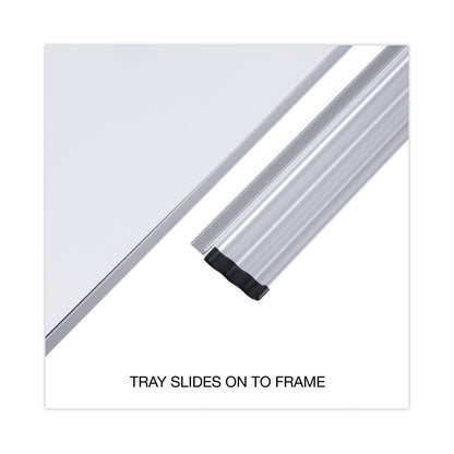 Universal Dry Erase Board, Melamine, 48 x 36, Aluminum Frame