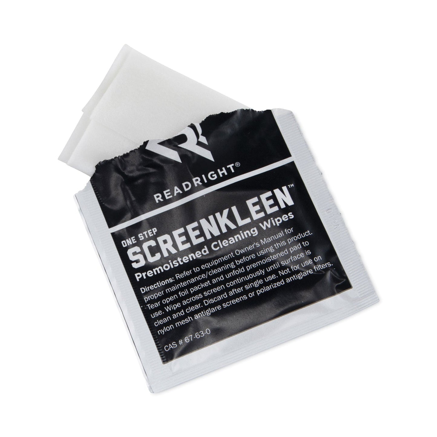 Read Right OneStep CRT Screen Cleaning Pads, 5 x 5, Cloth, White, 100/Box