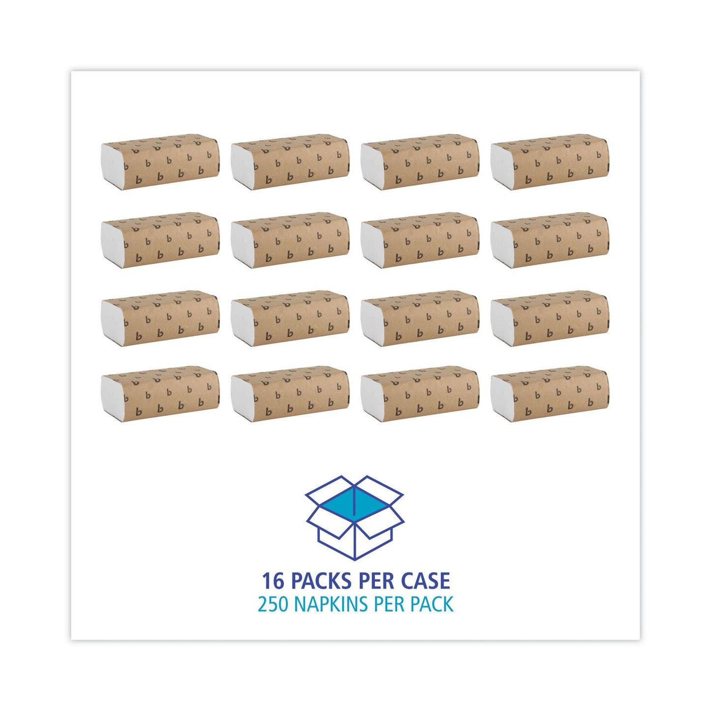 Boardwalk Multifold Paper Towels, 1-Ply, 9 x 9.45, White, 250 Towels/Pack, 16 Packs/Carton