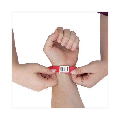 Advantus Crowd Management Wristbands, Sequentially Numbered, 9.75" x 0.75", Red, 500/Pack