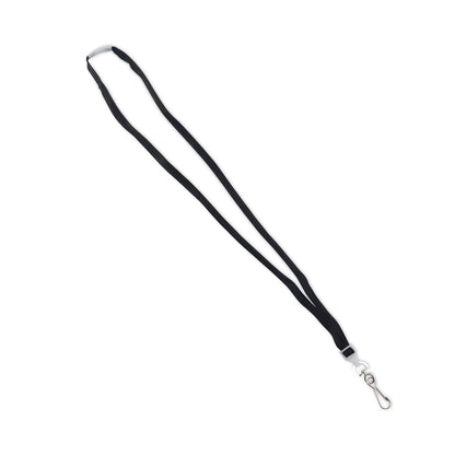 Advantus Recycled Breakaway Lanyard, Plastic J-Hook Fastener, 36" Long, Black, 10/Box