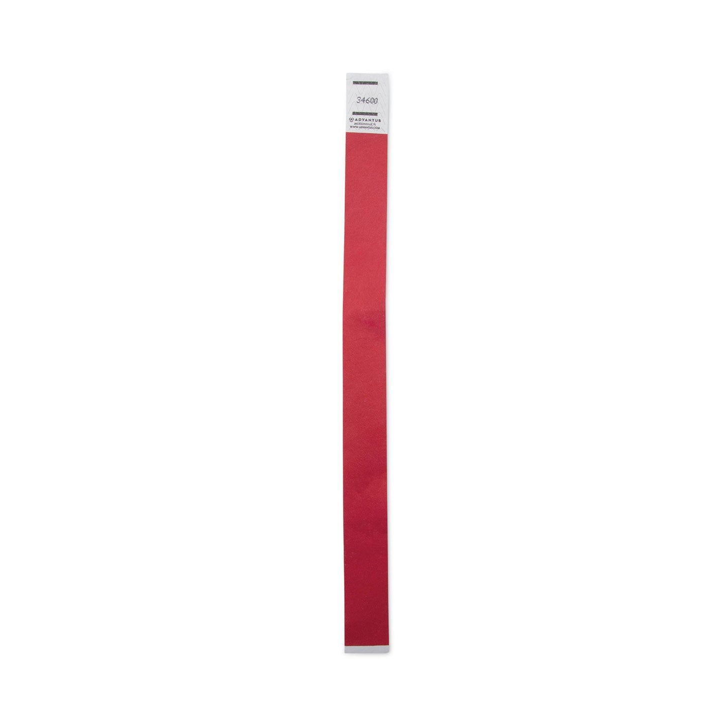 Advantus Crowd Management Wristbands, Sequentially Numbered, 10" x 0.75", Red, 100/Pack