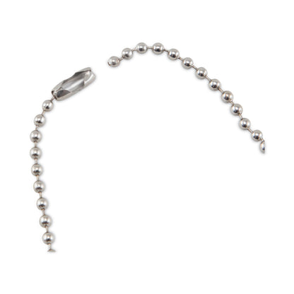 Advantus ID Badge Holder Chain, Metal Ball Chain Fastener, 36" Long, Nickel Plated, 100/Box