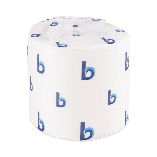 Boardwalk 1-Ply Toilet Tissue, Septic Safe, White, 1,000 Sheets, 96 Rolls/Carton