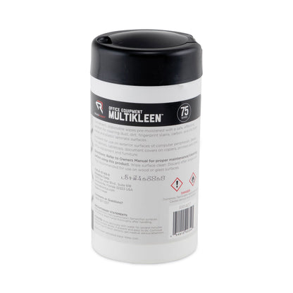 Read Right Office Equipment MultiKleen Wet Wipes, Cloth, 5.44 x 6.38, 75/Tub