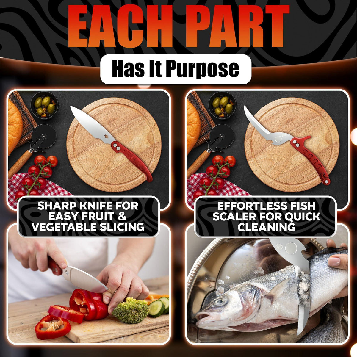Heavy Duty Poultry Shears – Sharp Chicken Scissors with Non Slip Micro Serrated Blades Meat Cutting Scissors with Safety Lock – Multipurpose Kitchen Shears for Food Meat Fish Bone & Food Prep