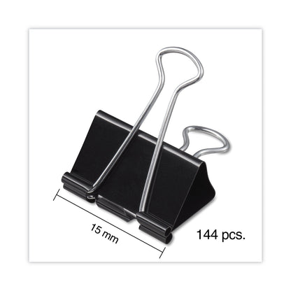 Universal Binder Clip Zip-Seal Bag Value Pack, Mini, Black/Silver, 144/Pack
