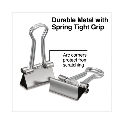 Universal Binder Clips with Storage Tub, Small, Silver, 40/Pack