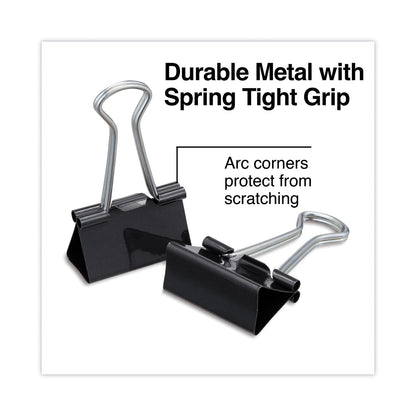 Universal Binder Clips with Storage Tub, Medium, Black/Silver, 24/Pack
