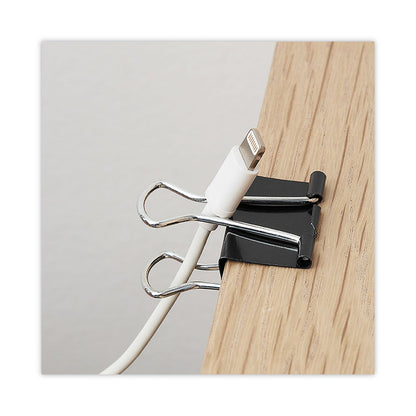 Universal Binder Clips, Medium, Black/Silver, 12/Box