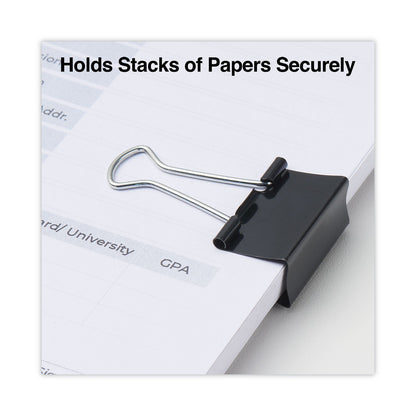 Universal Binder Clips, Medium, Black/Silver, 12/Box
