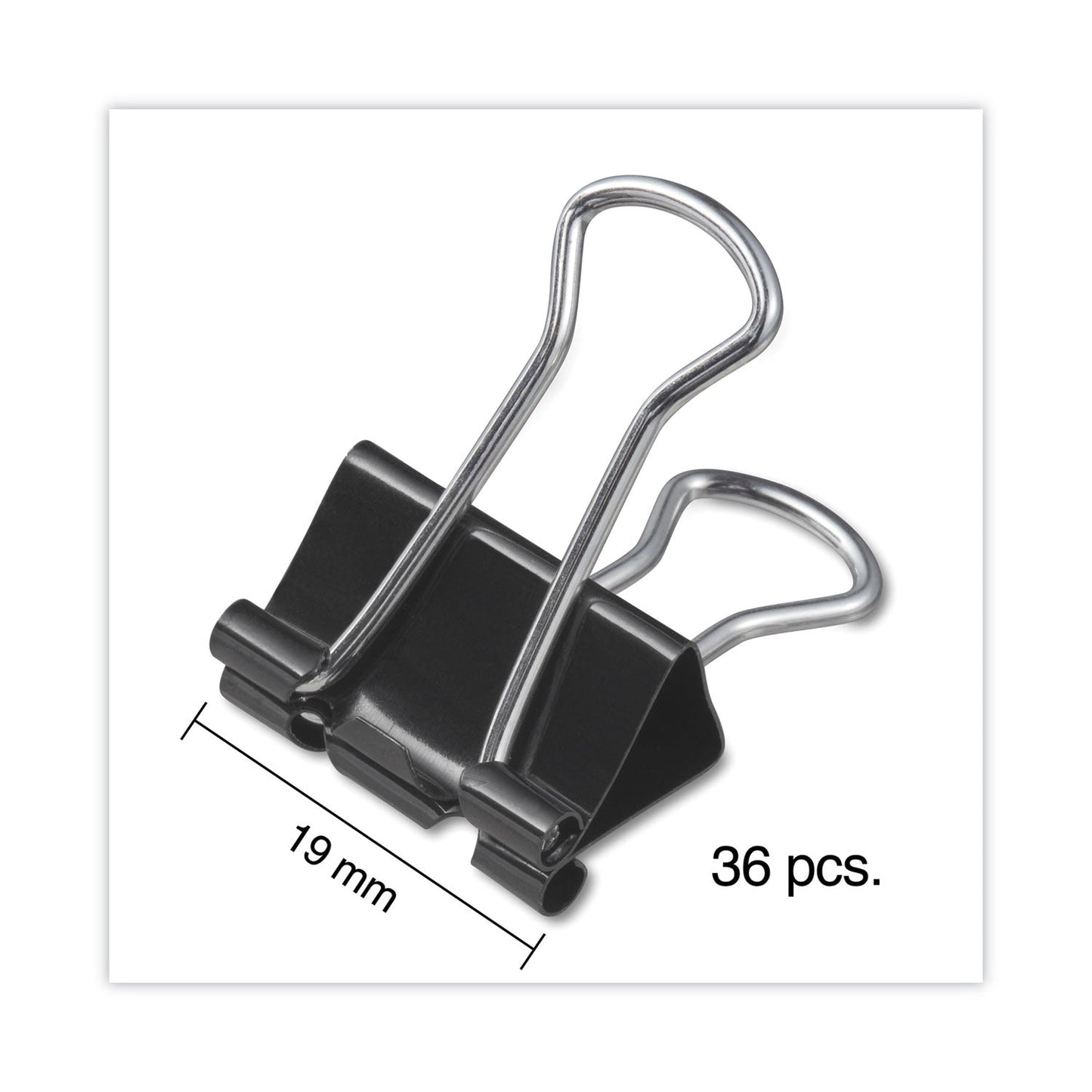 Universal Binder Clips Value Pack, Small, Black/Silver, 36/Box