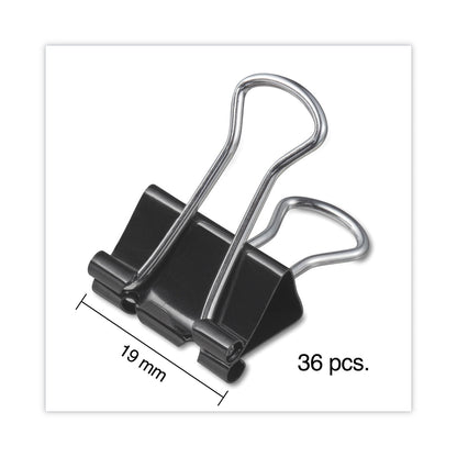 Universal Binder Clips Value Pack, Small, Black/Silver, 36/Box