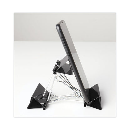 Universal Binder Clips, Small, Black/Silver, 12/Box