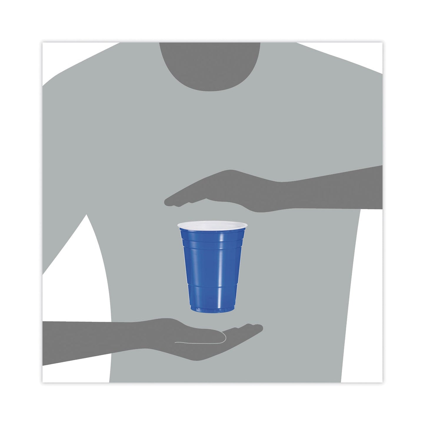 Dart Solo Plastic Party Cold Cups, 16 oz, Blue, 50/Bag, 20 Bags/Carton