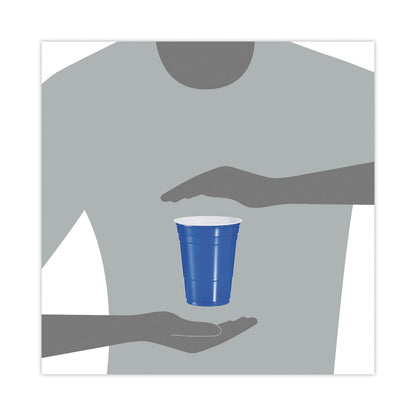 Dart Solo Plastic Party Cold Cups, 16 oz, Blue, 50/Bag, 20 Bags/Carton