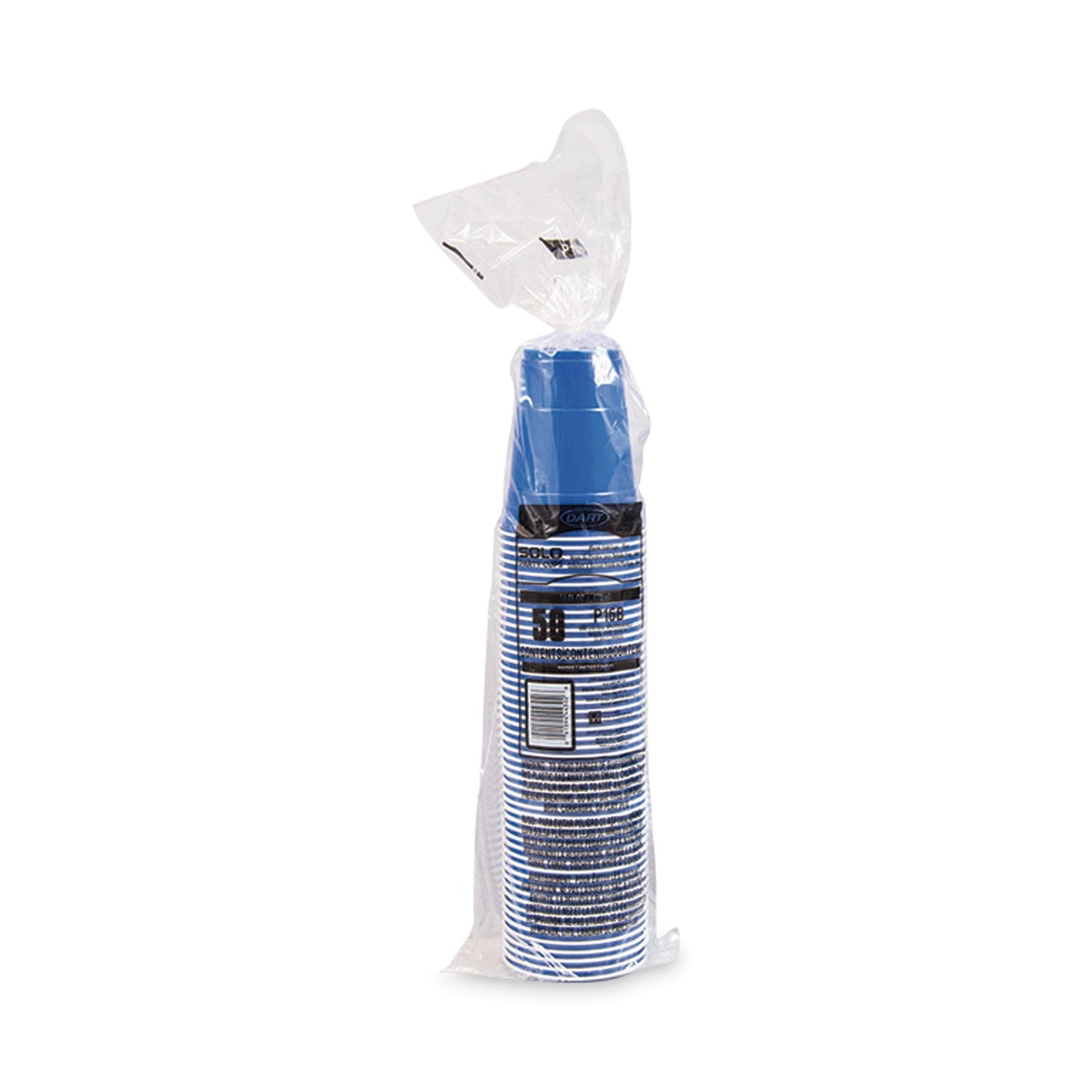 Dart Solo Plastic Party Cold Cups, 16 oz, Blue, 50/Bag, 20 Bags/Carton