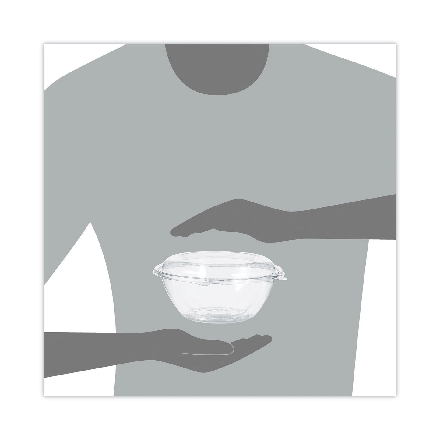 Dart Tamper-Resistant, Tamper-Evident Bowls with Dome Lid, 24 oz, 7" Diameter x 3.1"h, Clear, Plastic, 150/Carton