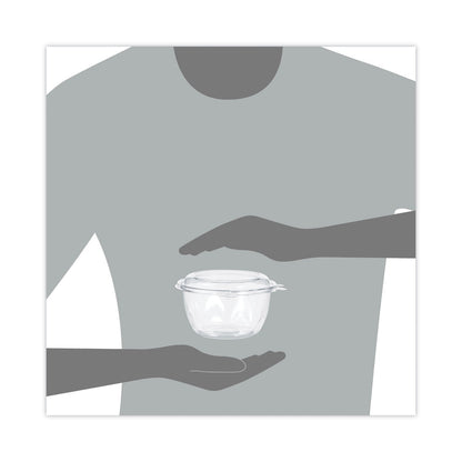 Dart Tamper-Resistant, Tamper-Evident Bowls with Dome Lid, 16 oz, 5.5" Diameter x 3.1"h, Clear, Plastic, 240/Carton
