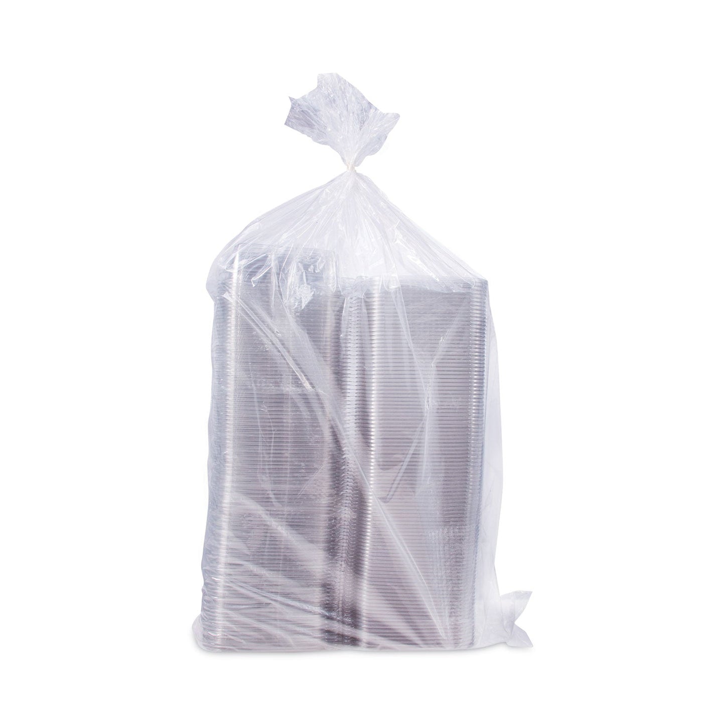 Dart ClearPac SafeSeal Tamper-Resistant/Evident Containers, Flat Lid, 35 oz, 7.9 x 8.8 x 1.8, Clear, Plastic, 100/Bag, 2 Bags/CT