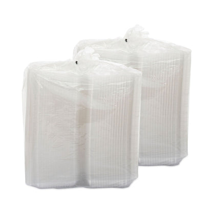 Dart StayLock Clear Hinged Lid Containers, 9.4 x 6.8 x 2.1, Clear, Plastic, 250/Carton