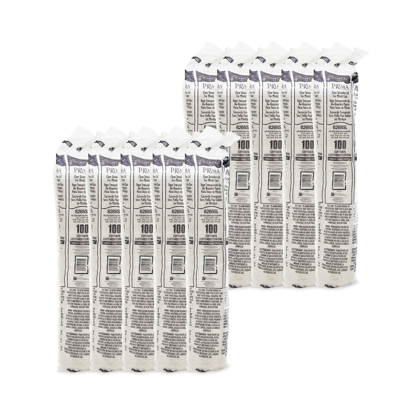 Dart Prima Strawless Plastic Lids, Fits 12 oz to 26 oz Cups, Clear, 1,000/Carton