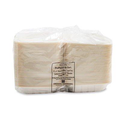 ProPlanet Hinged Lid Containers, Hoagie Container, 6.5 x 9 x 2.8, White, Plastic, 200/Carton