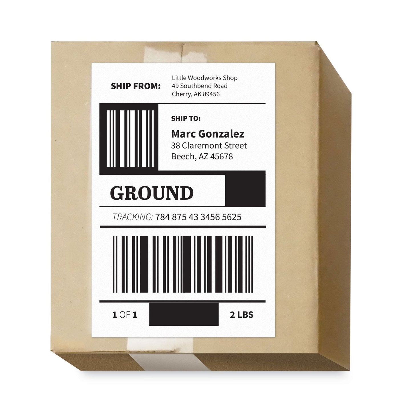 MACO Cover-All Opaque Laser/Inkjet Shipping Labels, Internet Format, 5.5 x 8.5, White, 2 Labels/Sheet, 100 Sheets/Box