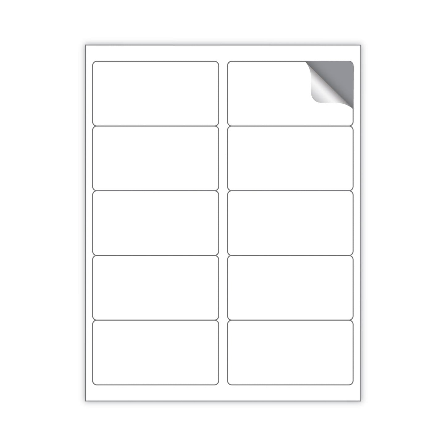 MACO Cover-All Opaque Laser/Inkjet Shipping Labels, Inkjet/Laser Printers, 2 x 4, White, 10 Labels/Sheet, 250 Sheets/Box