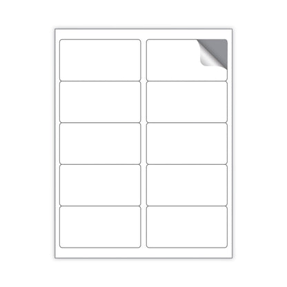 MACO Cover-All Opaque Laser/Inkjet Shipping Labels, Inkjet/Laser Printers, 2 x 4, White, 10 Labels/Sheet, 250 Sheets/Box