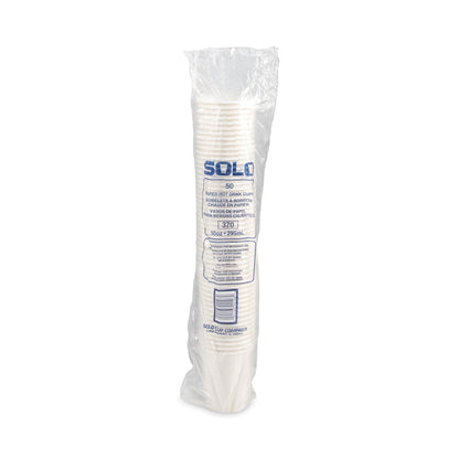Dart Polycoated Hot Paper Cups, 10 oz, White, 50 Sleeve, 20 Sleeves/Carton