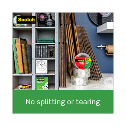 Scotch Tough Grip Moving Packaging Tape, 3" Core, 1.88" x 38.2 yds, Clear, 3/Pack