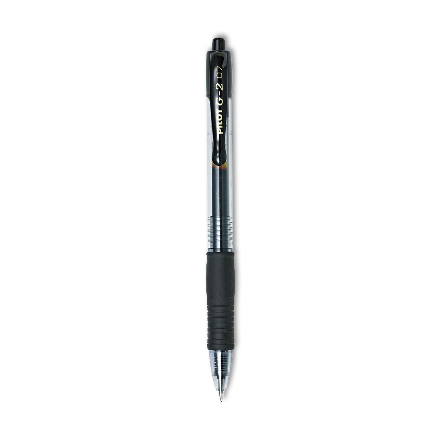 Pilot G2 Premium Gel Pen, Retractable, Fine 0.7 mm, Black Ink, Smoke Barrel, 2/Pack
