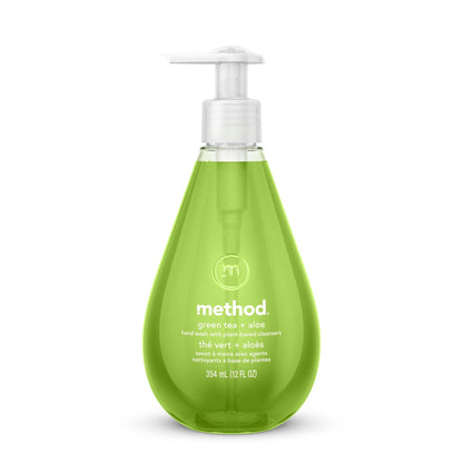 Method Gel Hand Wash, Green Tea and Aloe, 12 oz Pump Bottle