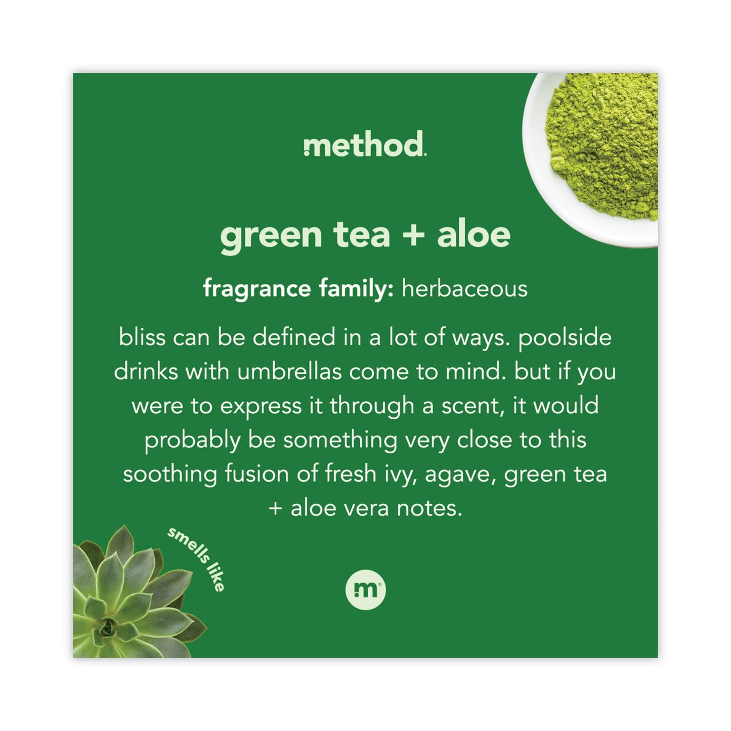 Method Gel Hand Wash, Green Tea + Aloe, 12 oz Pump Bottle, 6/Carton