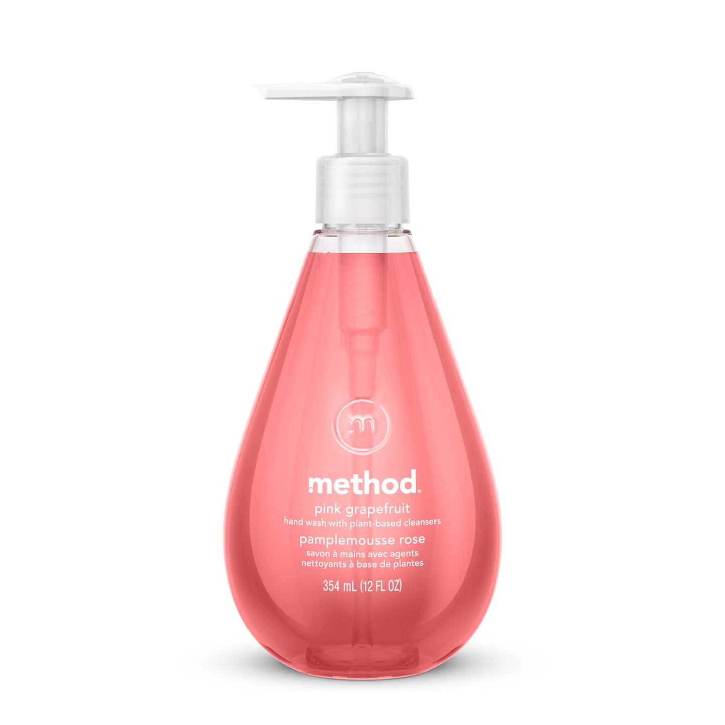Method Gel Hand Wash, Pink Grapefruit, 12 oz Pump  Bottle, 6/Carton