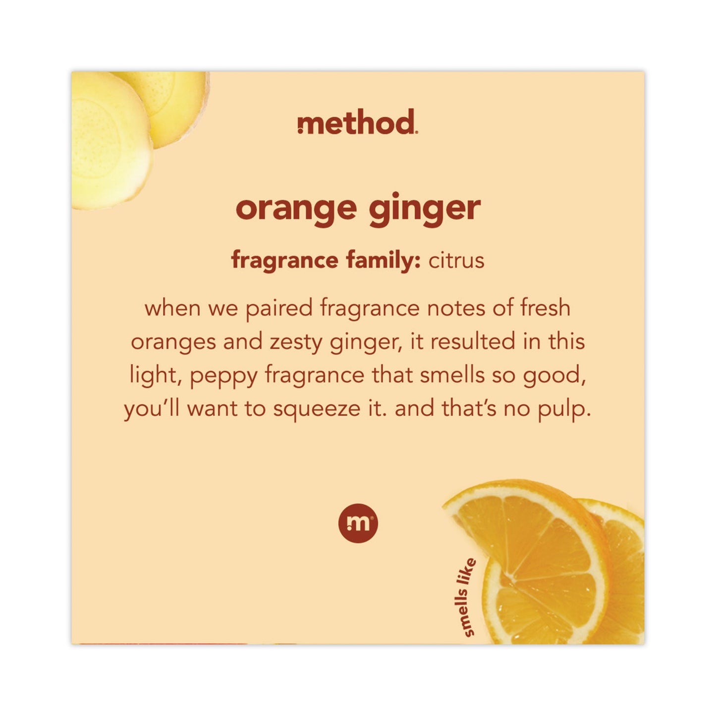Method Foaming Hand Wash, Orange Ginger, 10 oz Pump Bottle