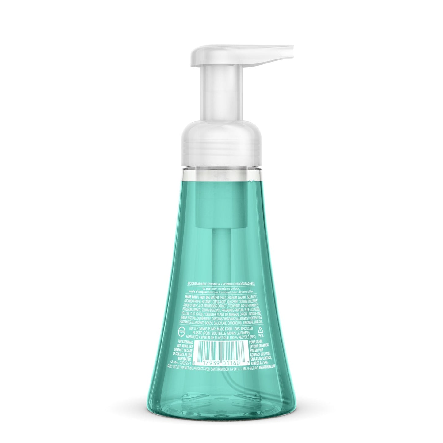 Method Foaming Hand Wash, Waterfall, 10 oz Pump Bottle, 6/Carton