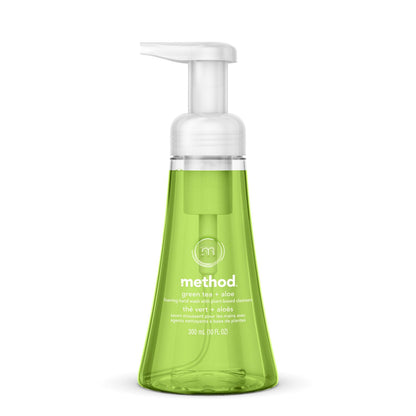 Method Foaming Hand Wash, Green Tea/Aloe, 10 oz Pump Bottle, 6/Carton
