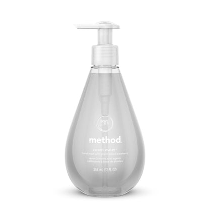 Method Gel Hand Wash, Sweet Water, 12 oz Pump Bottle, 6/Carton
