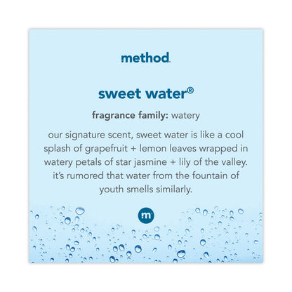 Method Gel Hand Wash, Sweet Water, 12 oz Pump Bottle, 6/Carton