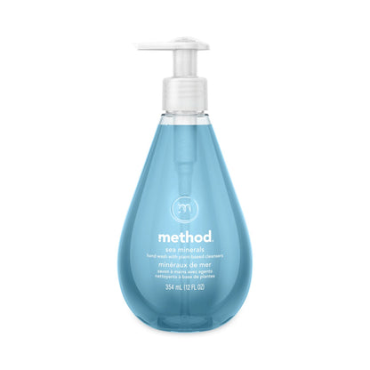 Method Gel Hand Wash, Sea Minerals, 12 oz Pump Bottle, 6/Carton