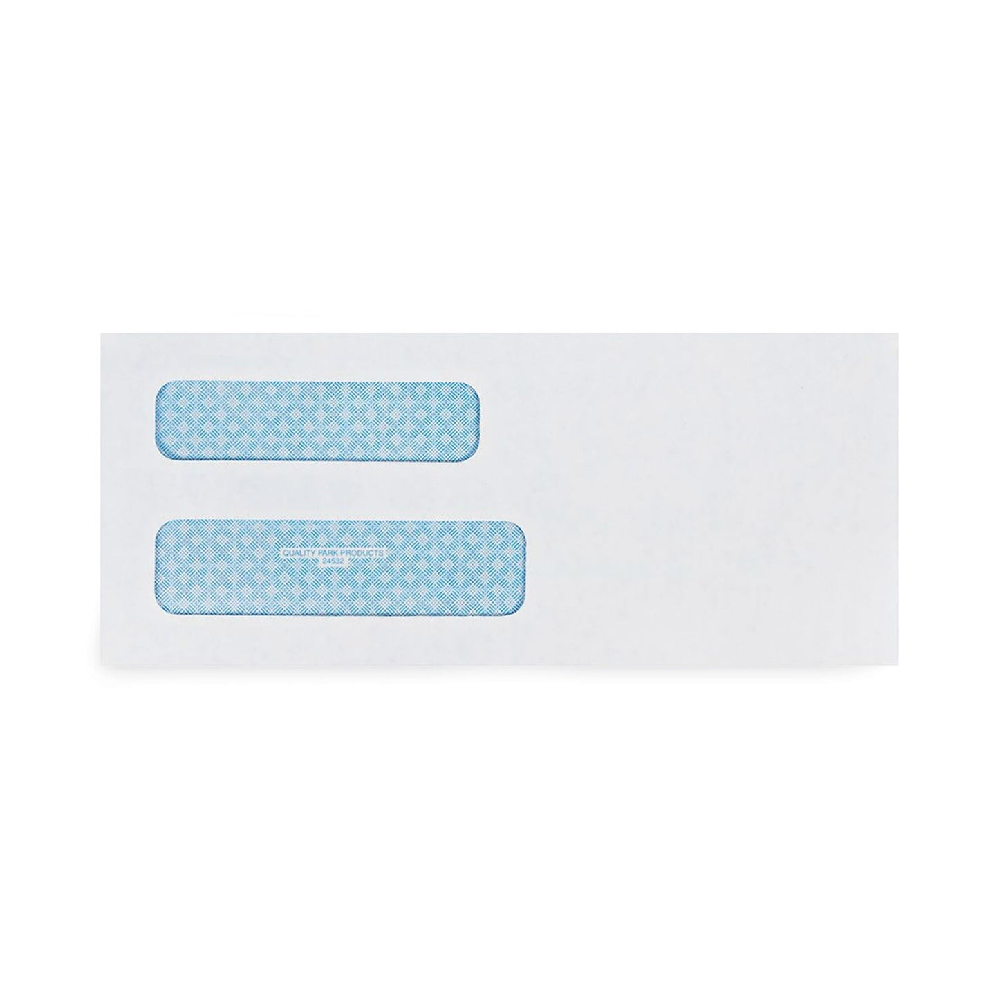 Quality Park Double Window Security-Tinted Check Envelope, #8 5/8, Commercial Flap, Gummed Closure, 3.63 x 8.63, White, 1,000/Box