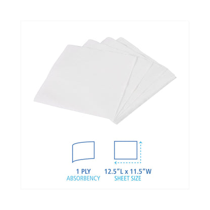 Boardwalk Office Packs Lunch Napkins, 1-Ply, 12 x 12, White, 2,400/Carton
